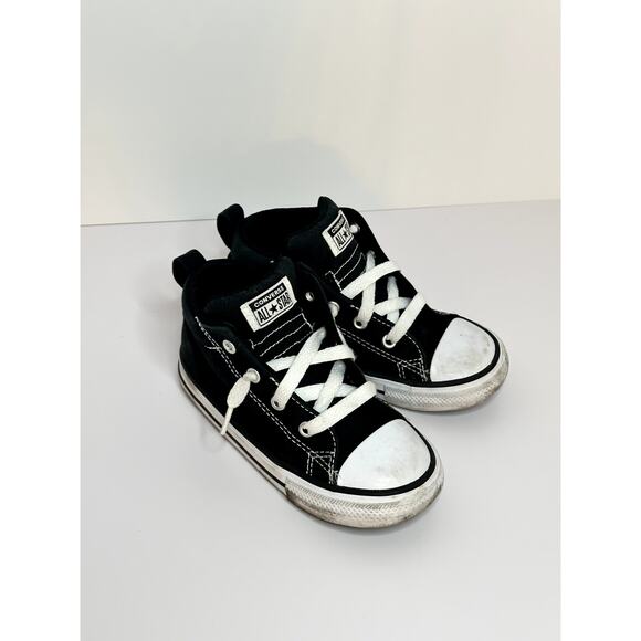 Converse Kids Chuck Taylor High Tops – Size 9 – Black Canvas Sneakers - Picture 1 of 9